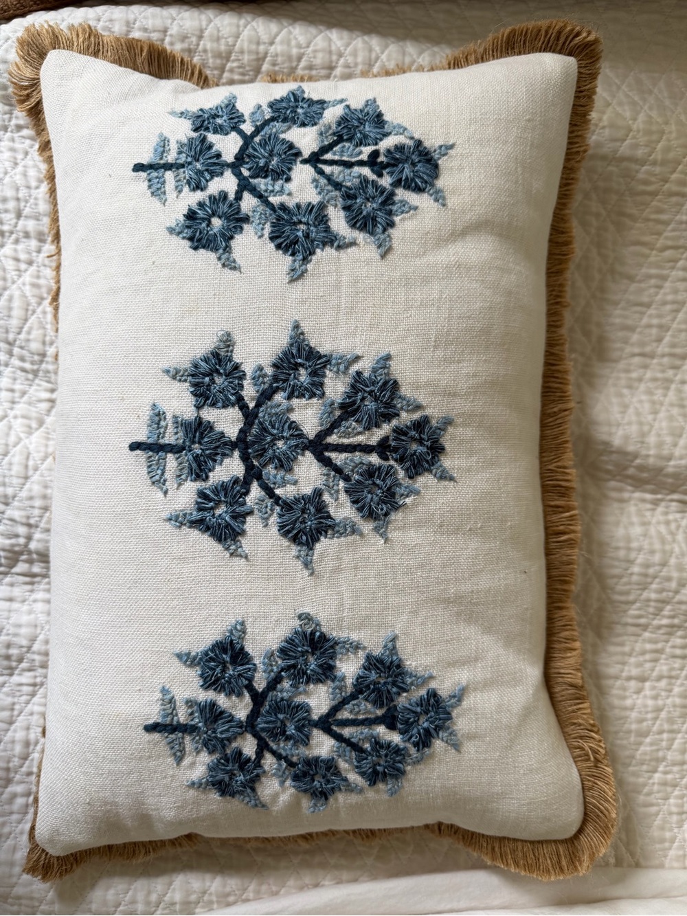 Serena & Lily White Woven Textile with Label